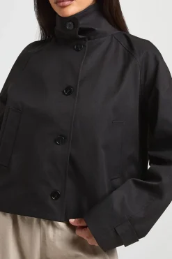 Trench-coat À Col Montant Avec Boutonnage