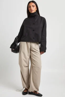 Trench-coat À Col Montant Avec Boutonnage
