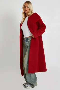 boohoo Trench-coat à col surdimensionné aspect laine<Femme Vestes & Manteaux