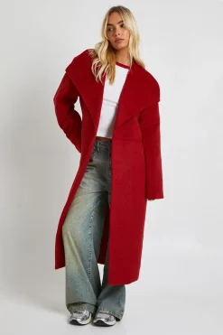 boohoo Trench-coat à col surdimensionné aspect laine<Femme Vestes & Manteaux