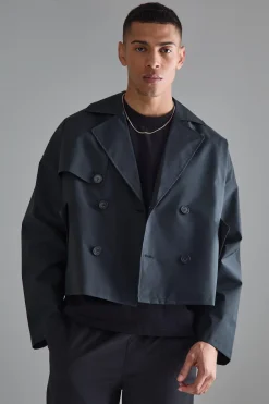 Trench-coat court à double boutonnage