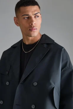 Trench-coat court à double boutonnage