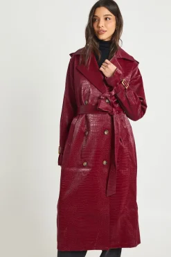 boohoo Trench-coat Croc en synthétique<Femme Vestes & Manteaux|Trenchs
