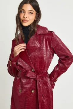 boohoo Trench-coat Croc en synthétique<Femme Vestes & Manteaux|Trenchs