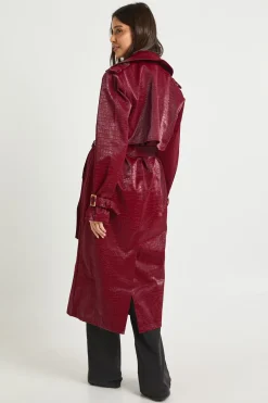 boohoo Trench-coat Croc en synthétique<Femme Vestes & Manteaux|Trenchs