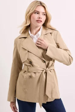 Trench-coat Croisé avec Ceinture