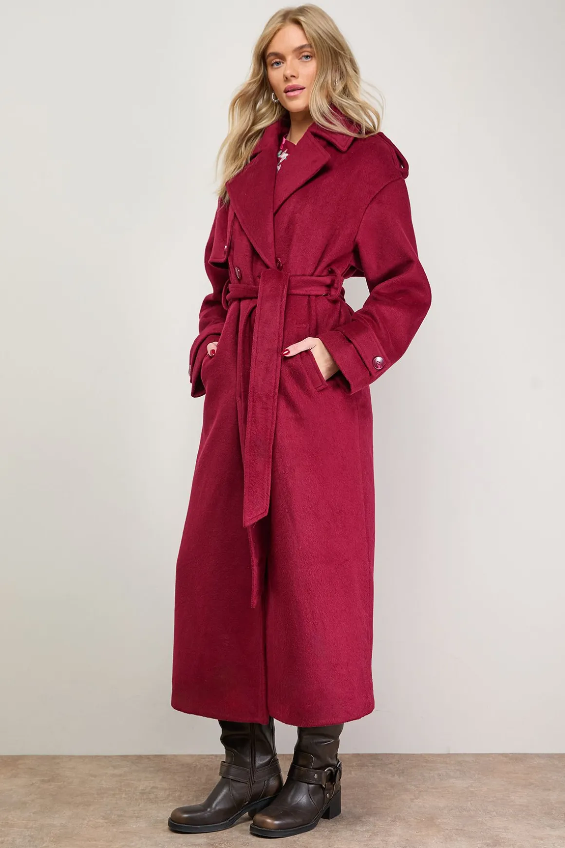 Trench-Coat Décontracté en Laine