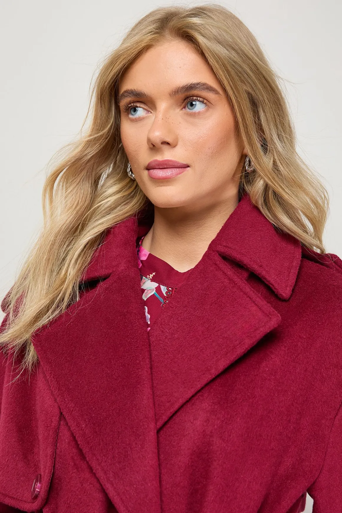 Trench-Coat Décontracté en Laine