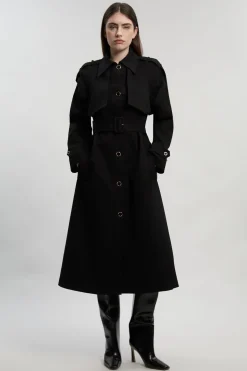 Trench-coat à dos plissé