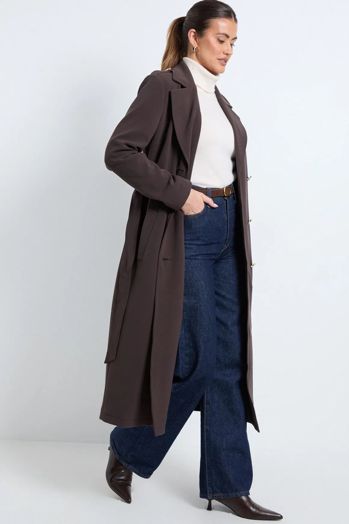 Trench-Coat en Double Crêpe