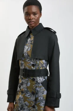 Trench-coat En Mélange Jacquard