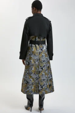 Trench-coat En Mélange Jacquard