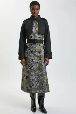 Trench-coat En Mélange Jacquard