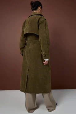boohoo Trench-coat en suède synthétique<Femme Vestes & Manteaux
