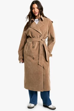 Trench-coat en suédette au look vintage