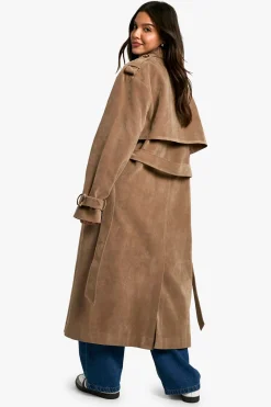 Trench-coat en suédette au look vintage