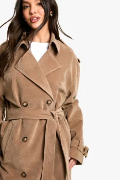 Trench-coat en suédette au look vintage