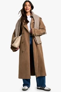 Trench-coat en suédette au look vintage