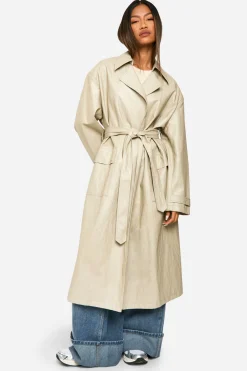 Trench-coat en synthétique au look vintage