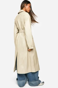 Trench-coat en synthétique au look vintage