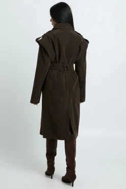 Trench-coat En Synthétique Avec Détail D'épaule