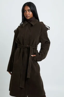 Trench-coat En Synthétique Avec Détail D'épaule