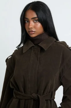 Trench-coat En Synthétique Avec Détail D'épaule
