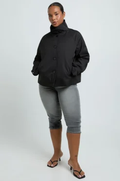 Trench-coat Grande Taille À Col Montant Et Boutonnage