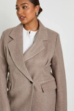 Trench-coat à l'aspect laine Plus