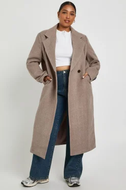 Trench-coat à l'aspect laine Plus