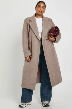 Trench-coat à l'aspect laine Plus