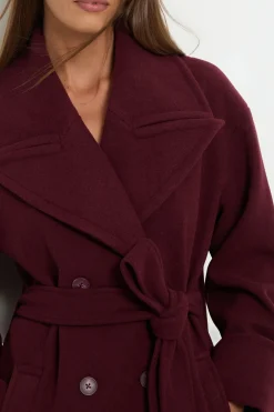 Trench-coat Long Ceinturé Avec Détail Cape