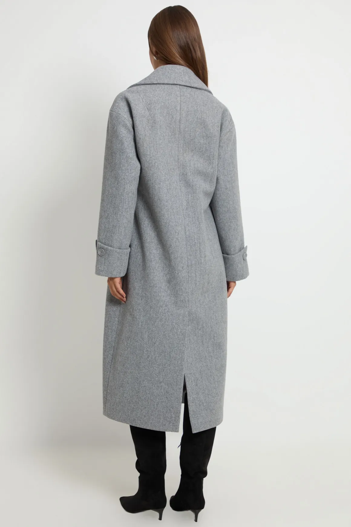 Trench-coat Long Ceinturé Avec Détail Cape