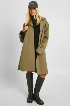 Trench-coat long à ceinture