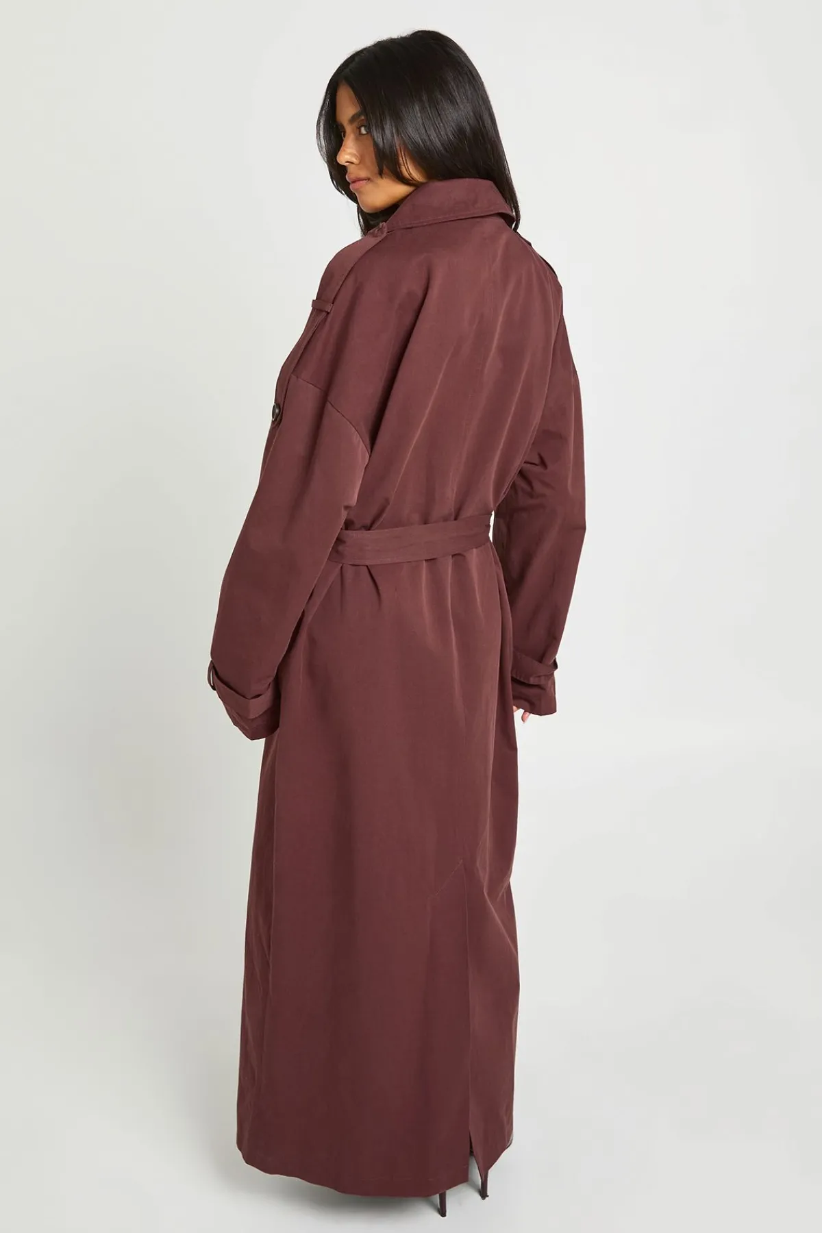 boohoo Trench-coat Long Double Boutonnage Avec Ceinture<Femme Manteaux Et Vestes D’Automne|Vestes & Manteaux