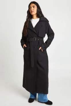 boohoo Trench-coat Long Oversize À Double Boutonnage Avec Finition Pêche<Femme Vestes & Manteaux|Trenchs