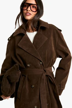 Trench-coat look suédé vintage