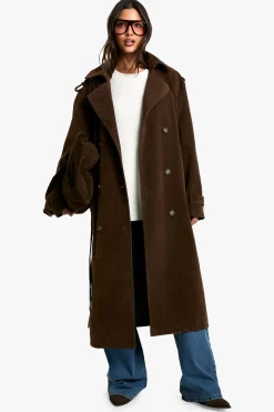 Trench-coat look suédé vintage
