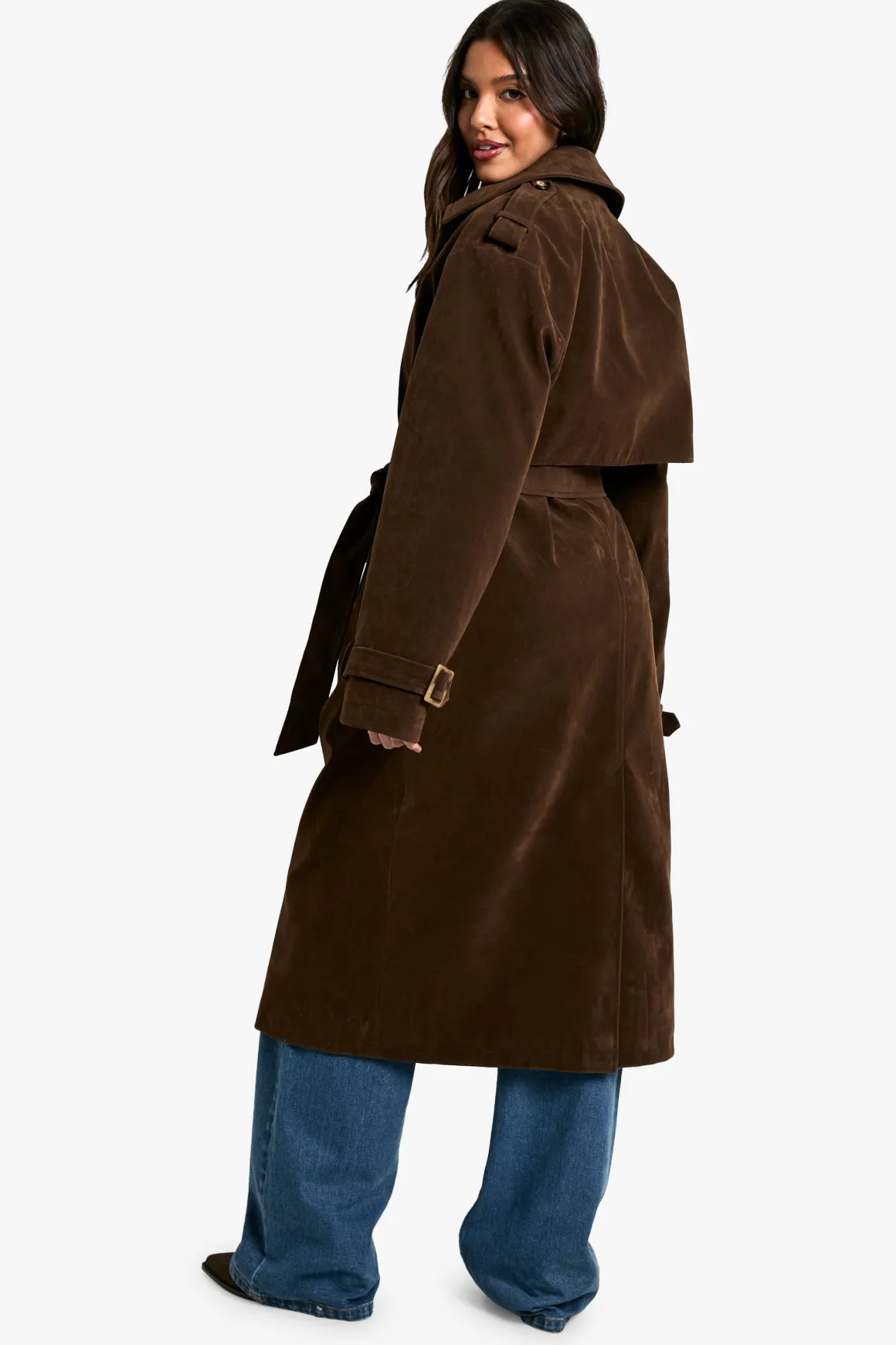 Trench-coat look suédé vintage