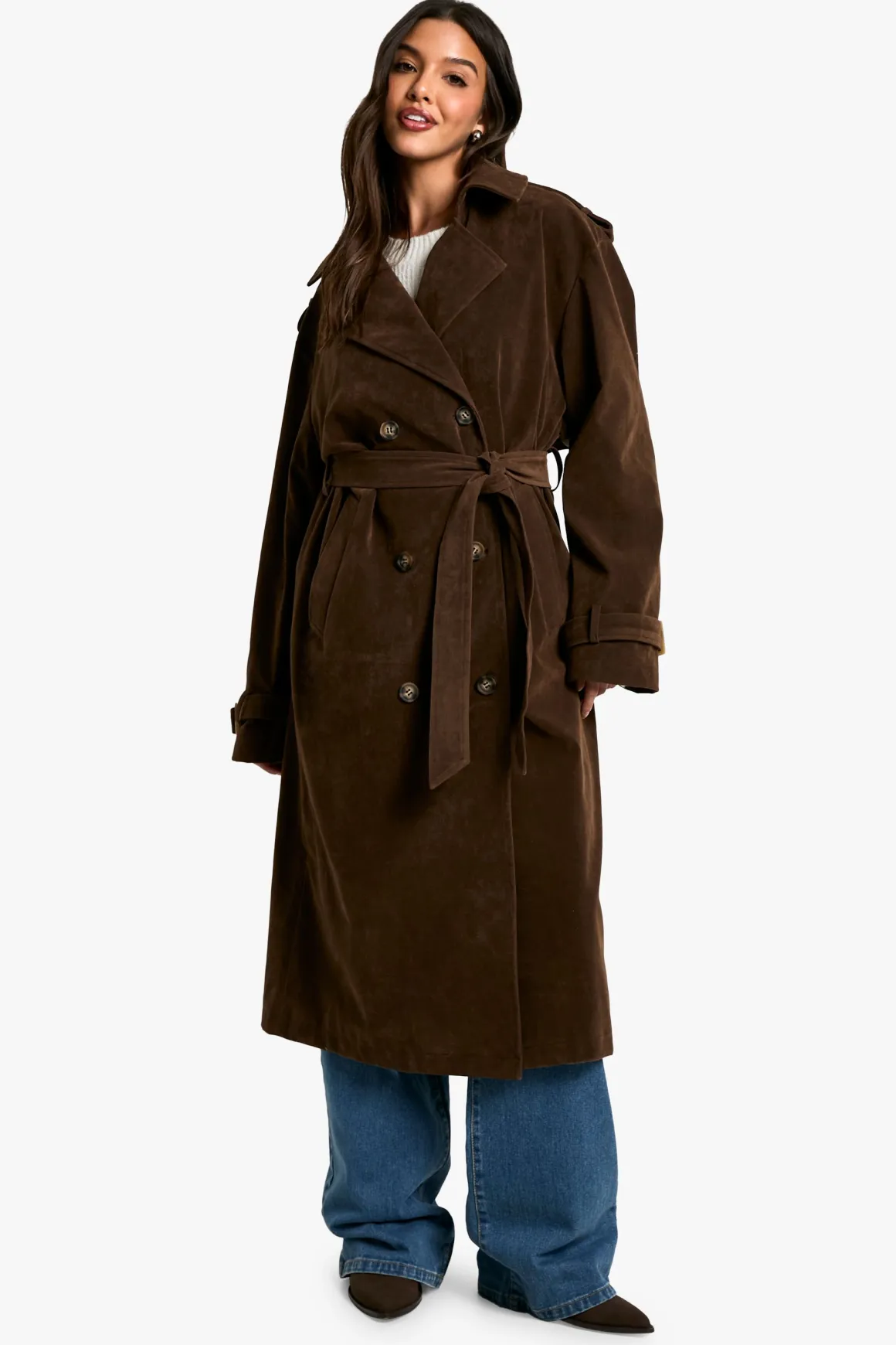 Trench-coat look suédé vintage