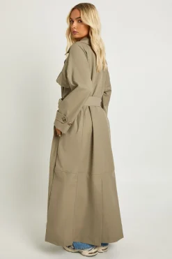 Trench-coat maxi ceinturé