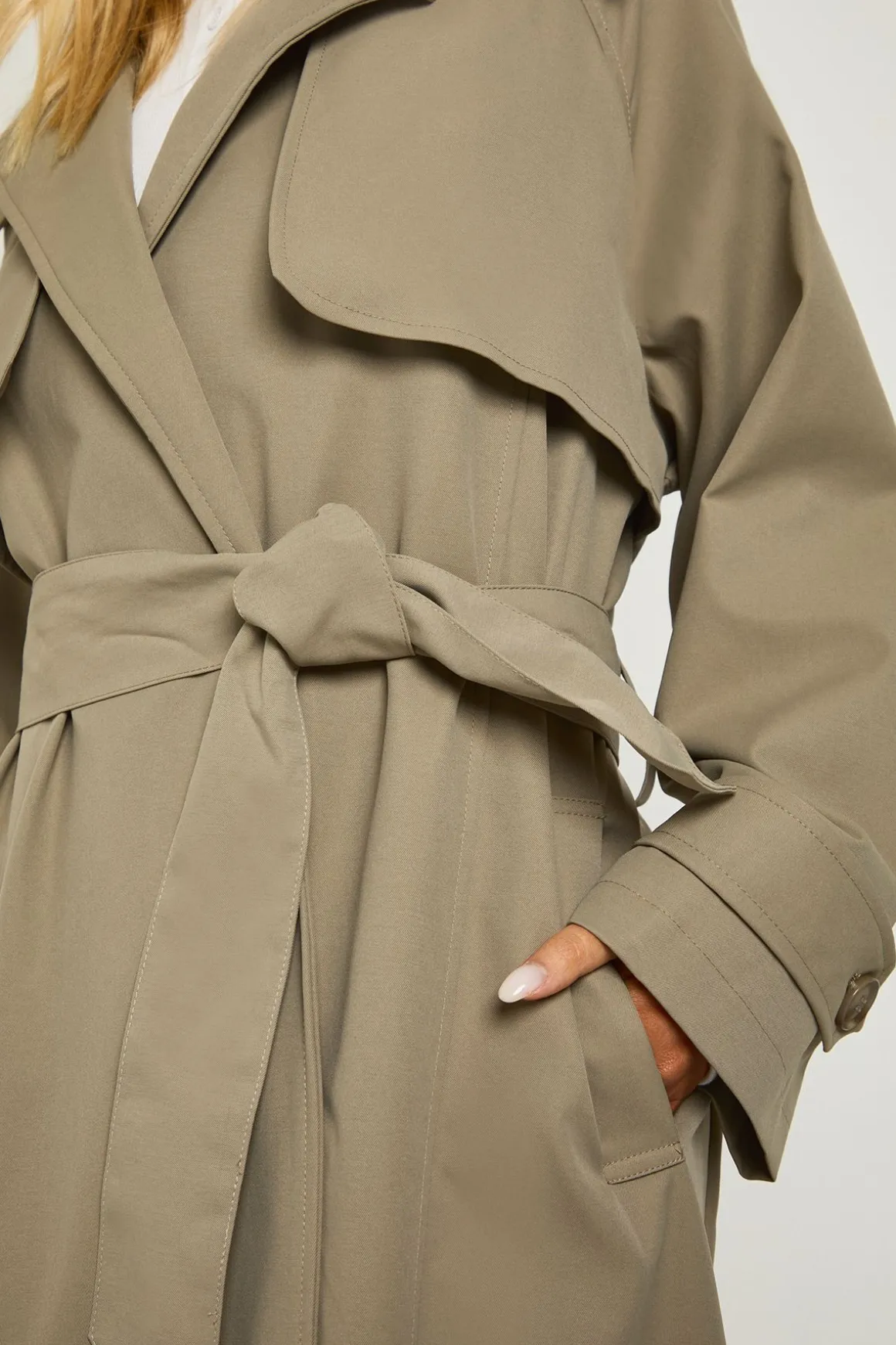 Trench-coat maxi ceinturé
