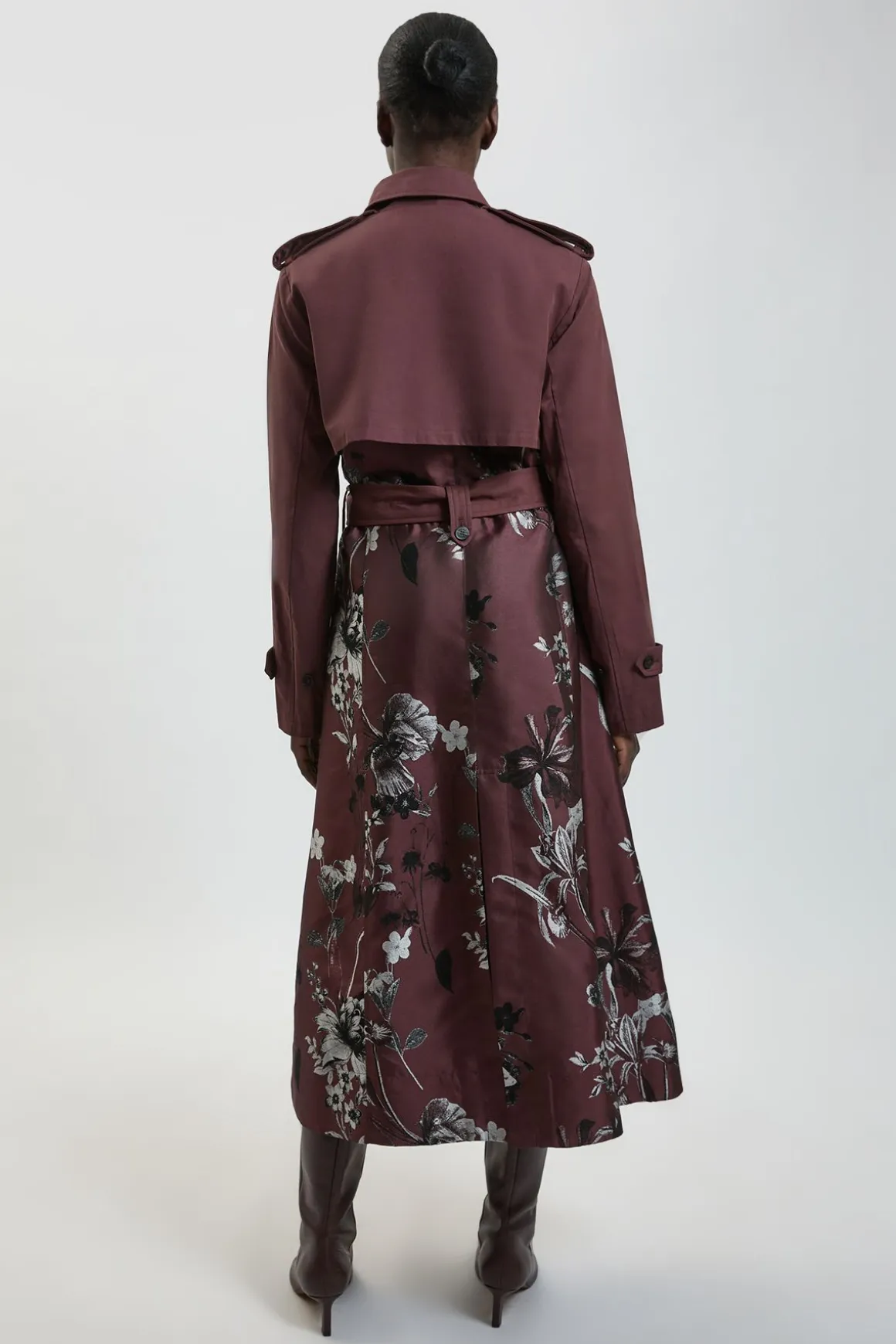 Trench-coat À Mélange Jacquard