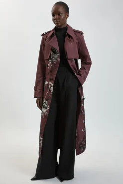 Trench-coat À Mélange Jacquard