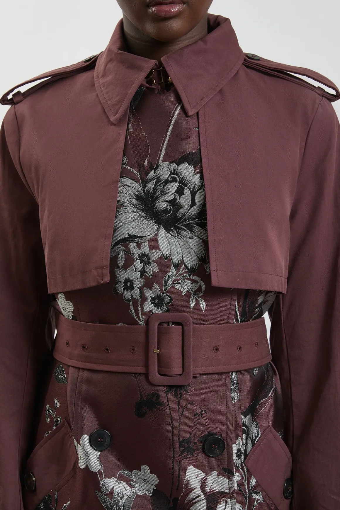 Trench-coat À Mélange Jacquard