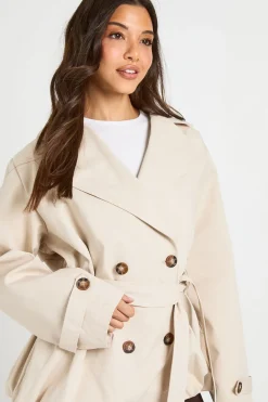 Trench-coat À Ourlet Péplum