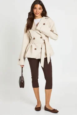 Trench-coat À Ourlet Péplum