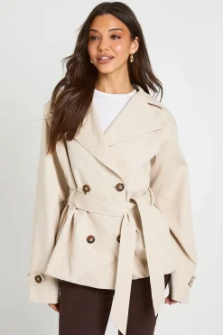 Trench-coat À Ourlet Péplum