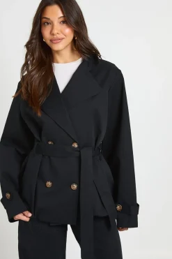 Trench-coat À Ourlet Péplum