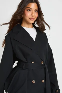 Trench-coat À Ourlet Péplum